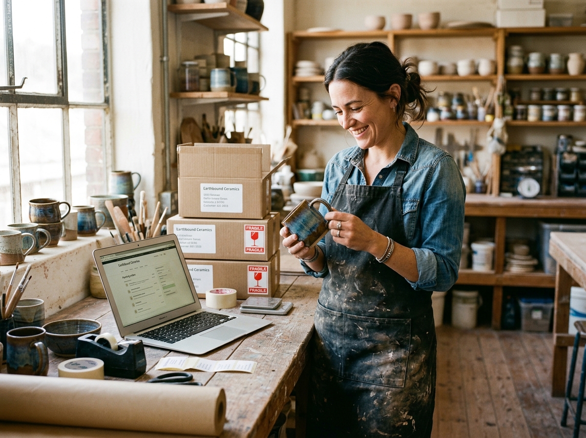 Sarah Jenkins in Pottery Studio