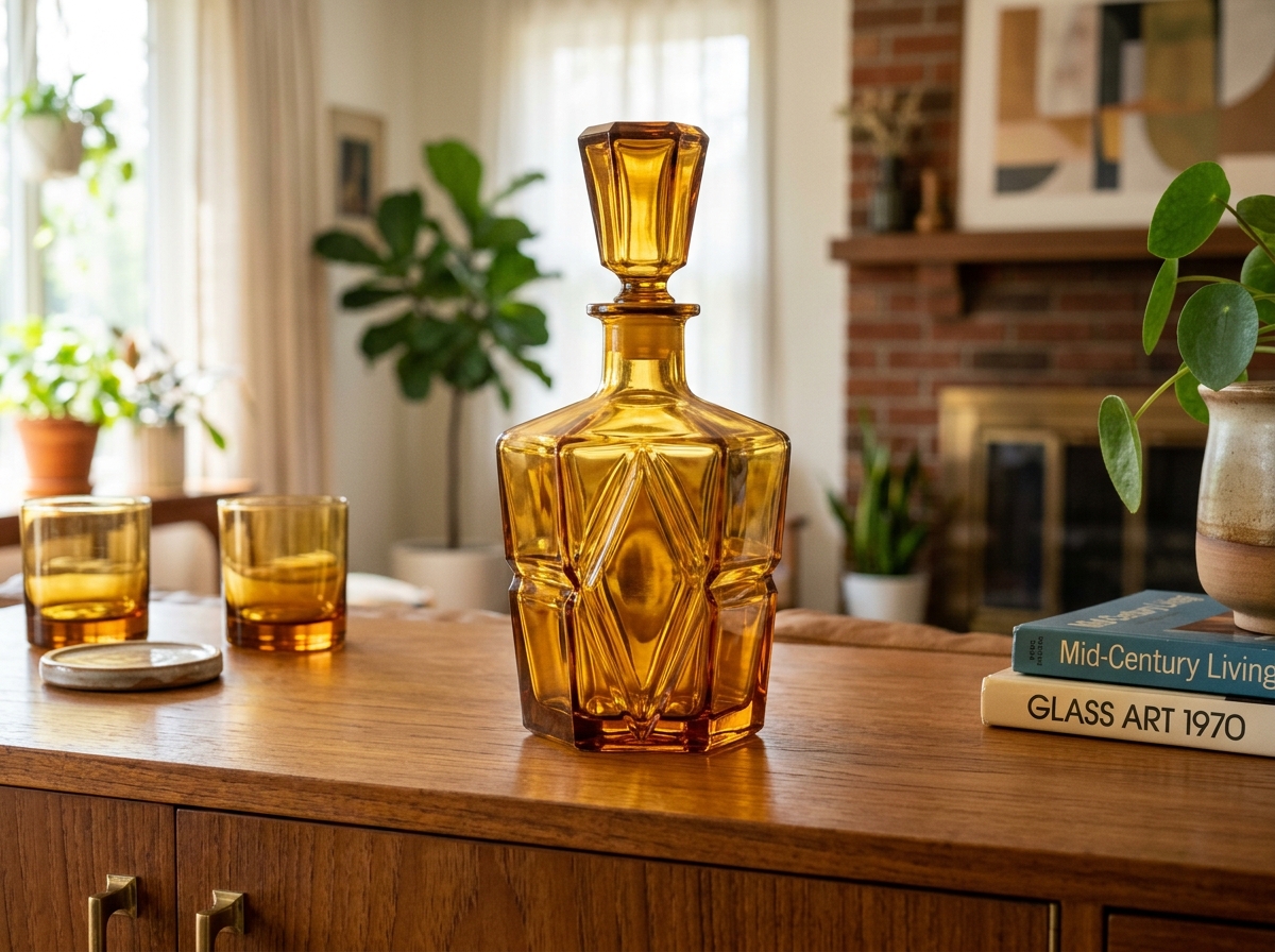 1970s Amber Decanter